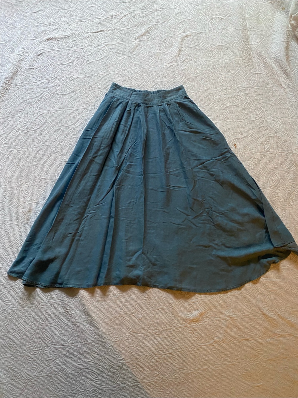 Vici Teal Blue Full Midi Skirt
